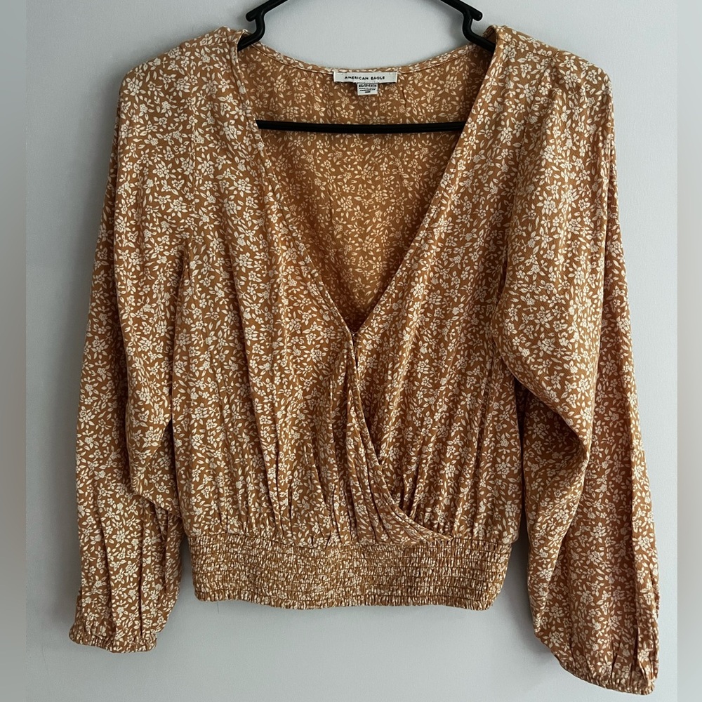 American Eagle Yellow Floral Top